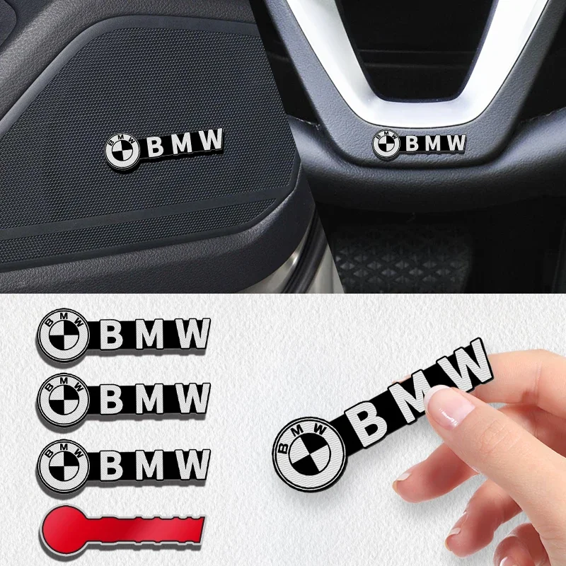 For BMW Car Aluminum Audio Sticker Auto Logo Interior Speaker Decoration Goods For BMW 4 Series F33 F36 M4 420d 420i 425d 430i 4