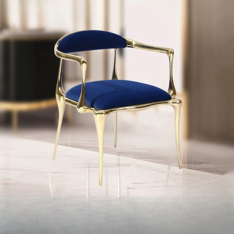 

Light luxury dining chair armchair high-end villa luxury hotel restaurant home makeup single chair