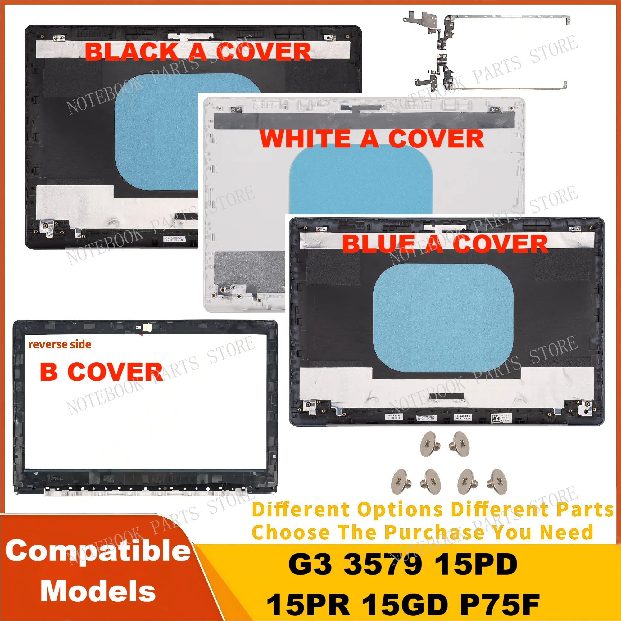 New COVER For G3 3579 15PD 15PR 15GD P75F LCD Back Cover/Front Bezel Hinges 15.6 inch 083G2G 08MC5V 01WXP6