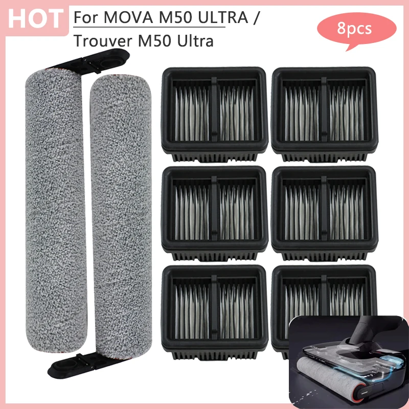 For Dreame MOVA M50 ULTRA / Trouver M50 Ultra Parts Hand Smart Vacuum Cleaners Roller Brush HEPA Filter Replacement Accessories