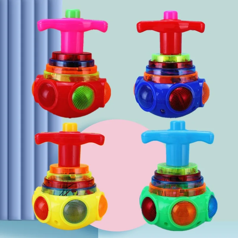 9cm Gyroscope Children Toys Music Luminous Magic Rotating Launch Cartoon Colorful Flash