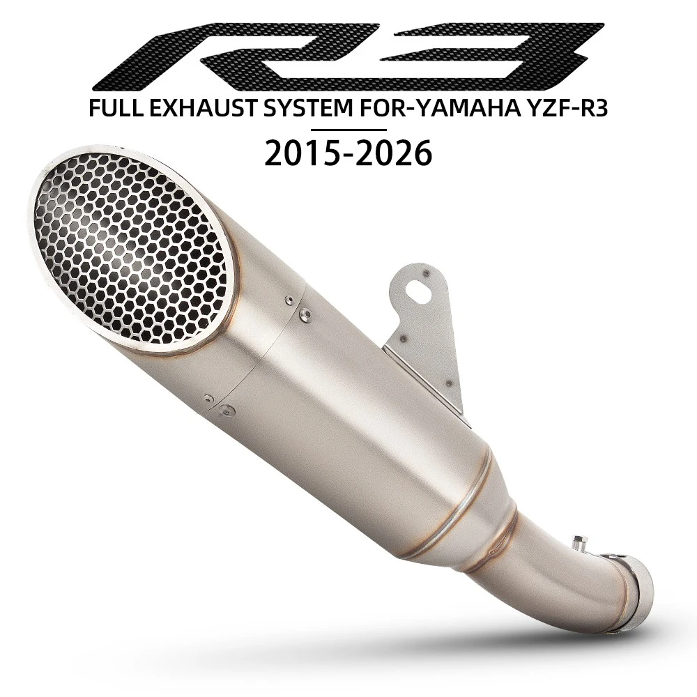 

Motorcycle Exhausts Pipe Racing Exhaust Slip on Line Tail Tube with DB killer Muffler For Yamaha R25 MT03 MT25 2015-2026