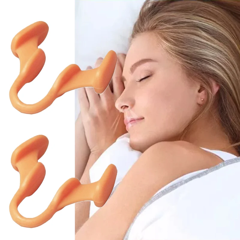 Pince-nez élastique en Silicone, 2 pièces, empêche le ronflement, bon sommeil, fournitures Anti-ronflement, Mini dispositif d'arrêt de ronflement