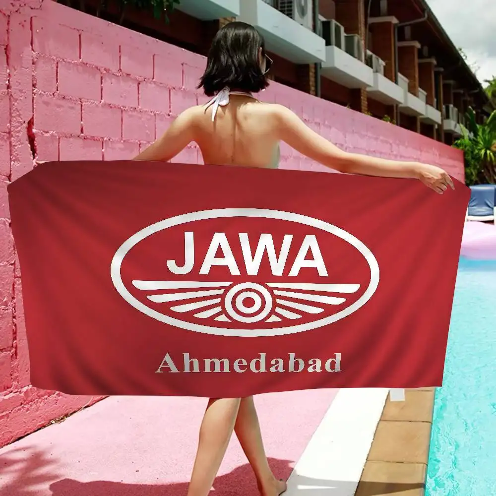 J-Jawa Motorcycle Logo Beach Towel Colorful Bath Towels for Girl Microfiber Quick Dry Custom Sand Free Beach Yoga Spa Gym Pool