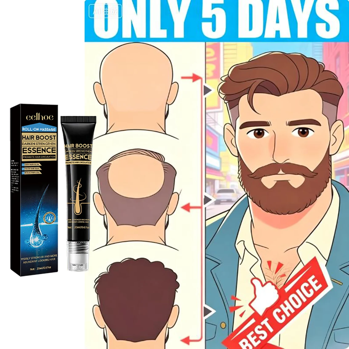 

Small molecule essence penetrates the hair follicles, and the hair volume becomes denser quietly