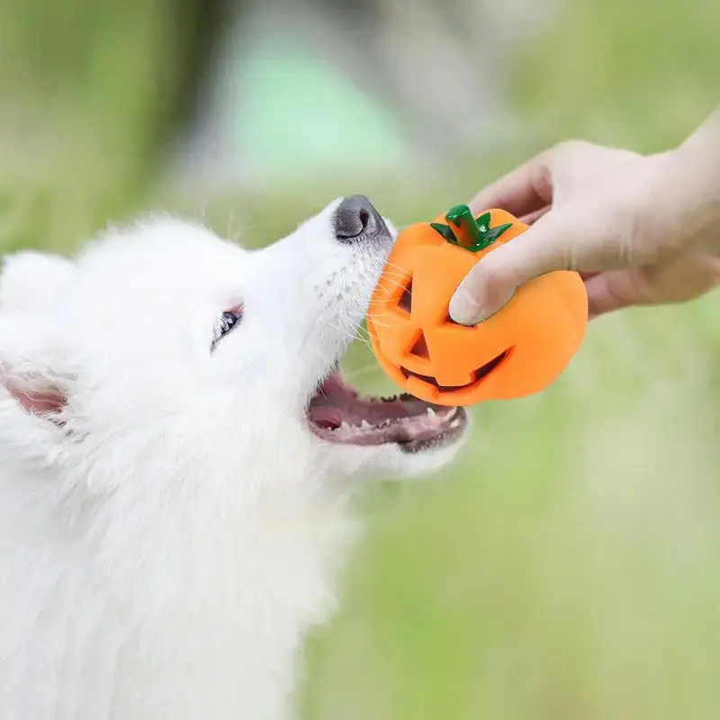 Pumpkin Squeaky Toy Halloween Pumpkin Squeeze Toy Pet Talking Sound Toys Durable Pumpkin Shaped Chewing Toy For Halloween Home