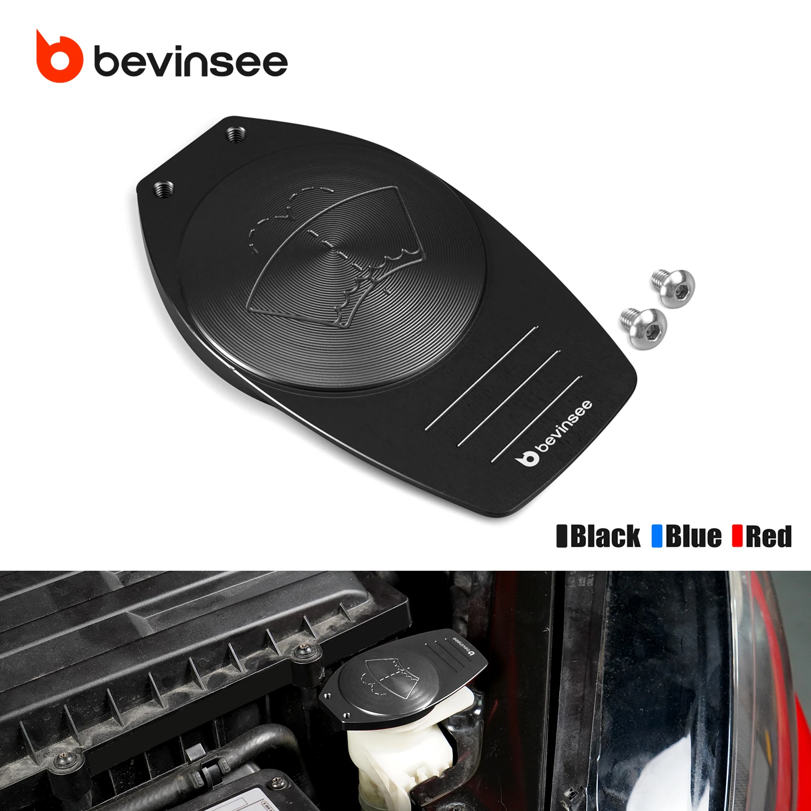 

BEVINSEE Washer Fluid Reservoir Cap for Audi A1 A3 S1 S3 RS3 TT TTS TTRS Q3, for VW for Golf 7 for Tiguan MK2 for Passat B8