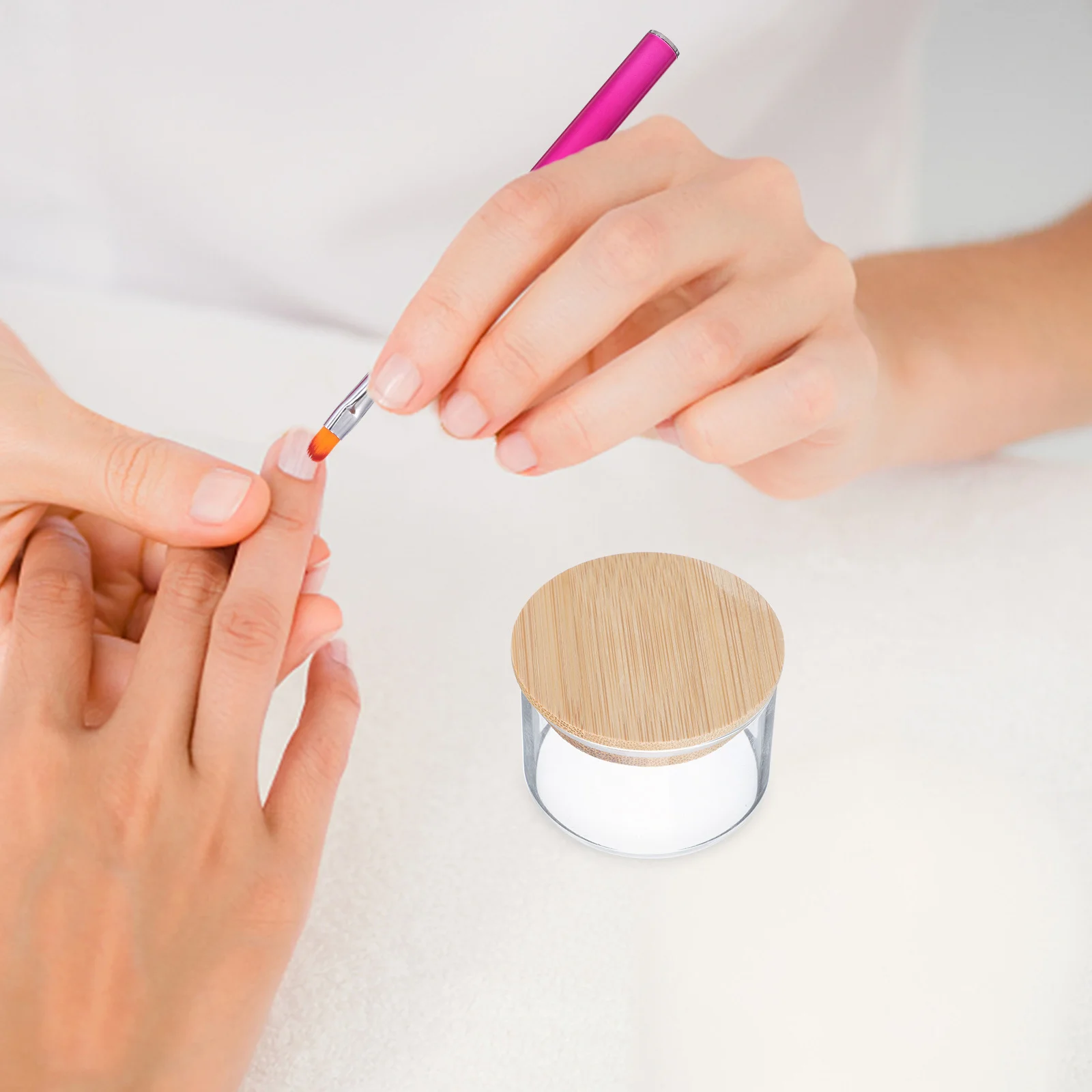 2 pezzi di vetro di alta qualità per nail art, tazza liquida, bordo liscio, per salone professionale di bellezza, contenitore per la pulizia della penna per manicure domestica