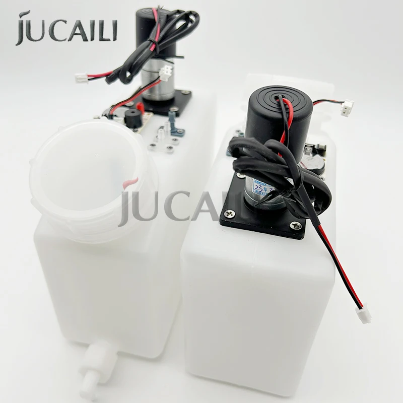 Jucaili Cartridge tangki tinta UV, 1500ml Eco Ink dengan Filter udara dengan Motor pengaduk dengan Alarm, tinta putih, Sub Tank UV massal