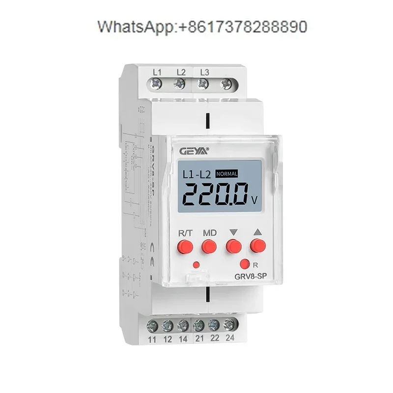 

Digital phase sequence protector phase loss overvoltage voltage monitoring relay 380VGRV8-SP/SN