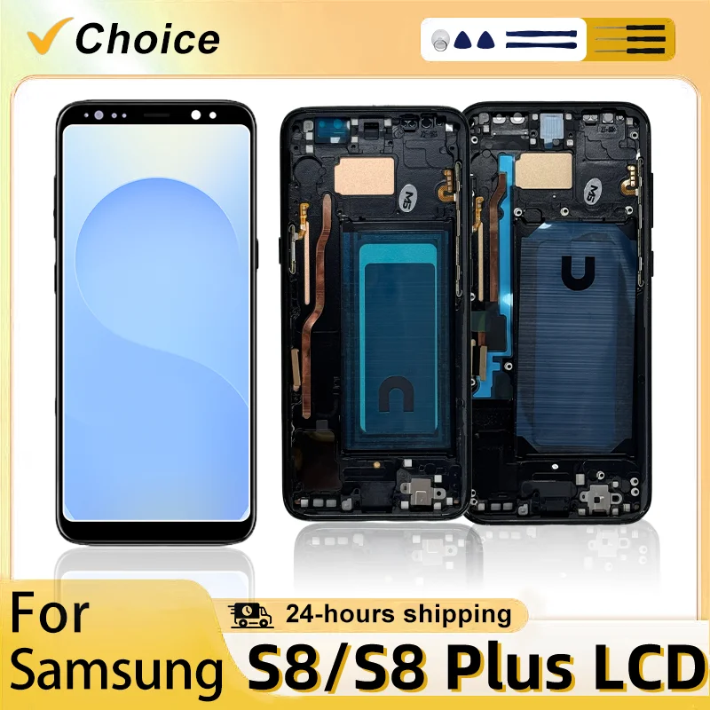 AAA+ Quality New For Samsung S8 G950 G950F SM-G950FD LCD Display Touch Screen with Frame For Samsung S8 Plus SM-G955F Display