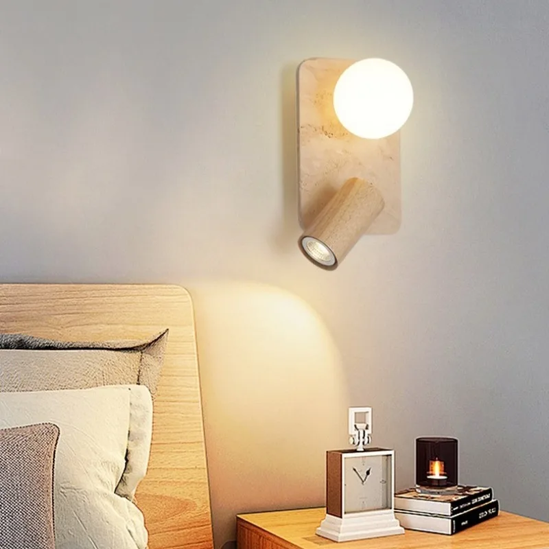 Middle Ancient Style Wall Lamps Yellow Cave Stone Wabi Sabi Style Living Dining Room Bedroom Bedside Corridor Decorative Sconces