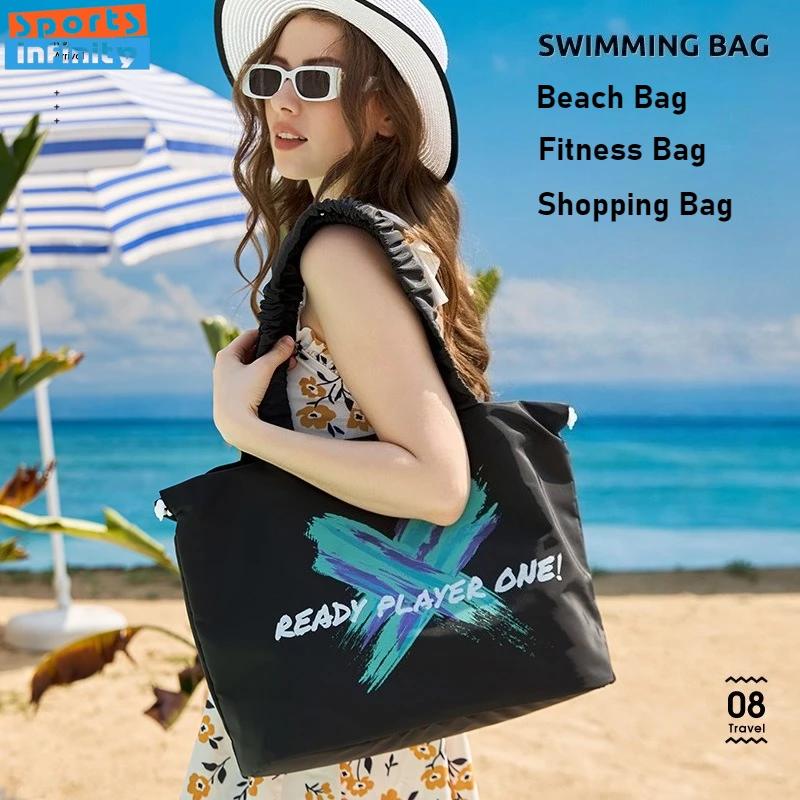 

Large Capacity Beach Bag Women's Shoulder Bag Dry Wet Separation Swimming Bag Fitness Sports Bags Shopping Bags Swimming Bags