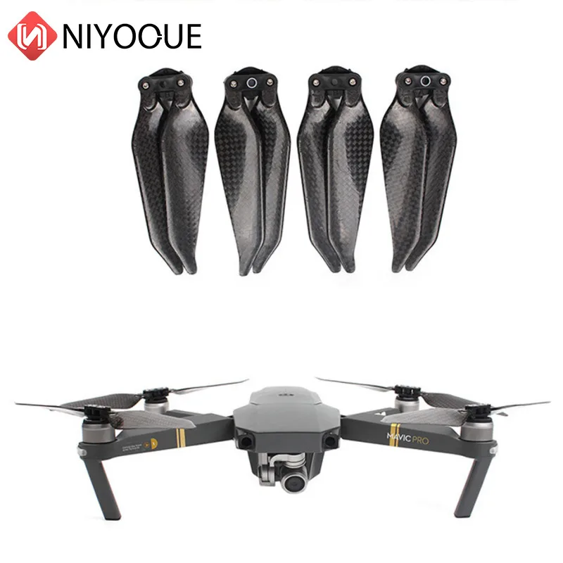 1 çift 8331F katlanabilir pervaneler için tam karbon Fiber 8331 pervane aksesuarları DJI MAVIC PRO & platin