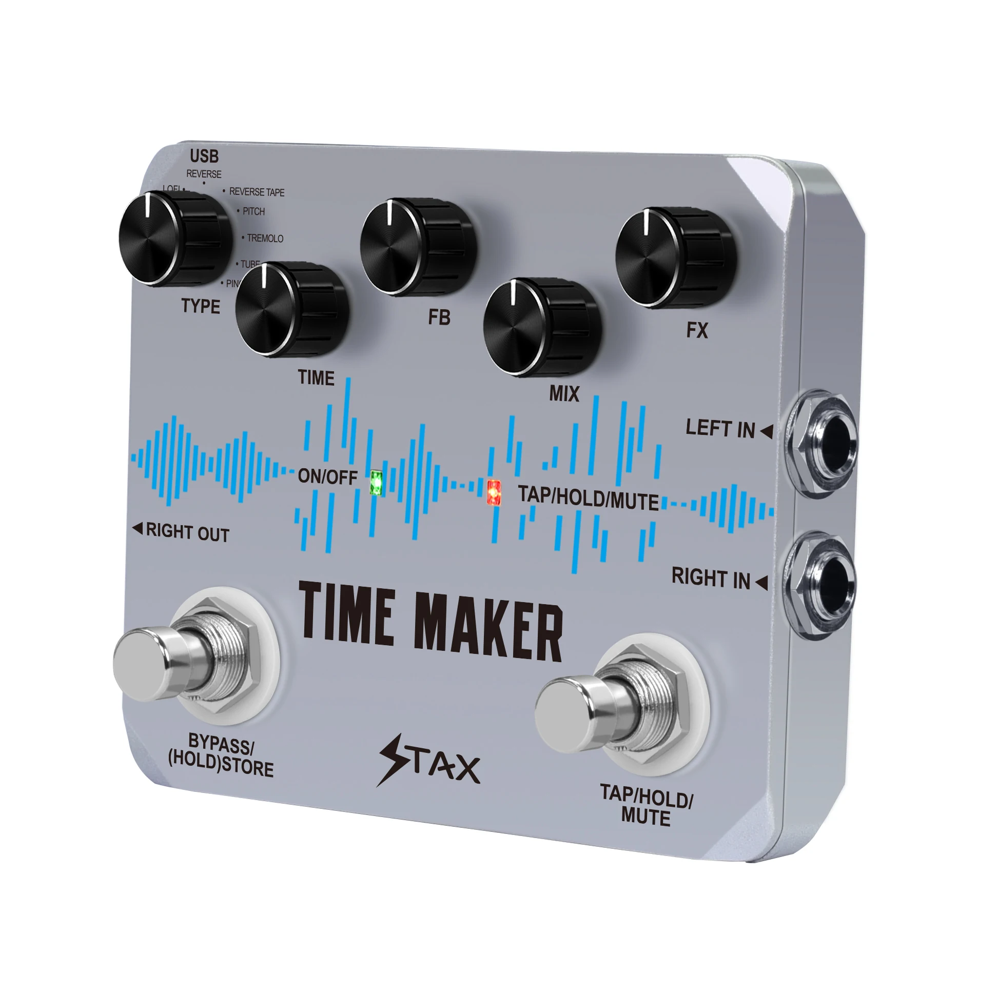 Stax Guitar Delay Pedal Time Maker 11 Types of Ultimate Delay Pedals Bass Guitar Effect Pedal with Tap Tempo True Bypass