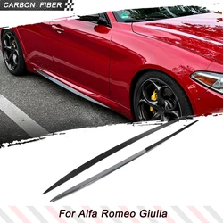 Carbon Fiber/ FRP Car Side Skirts Extension Lips for Alfa Romeo Giulia Base Sedan Sport 2015-2022 Add ON Style Racing Body Kits