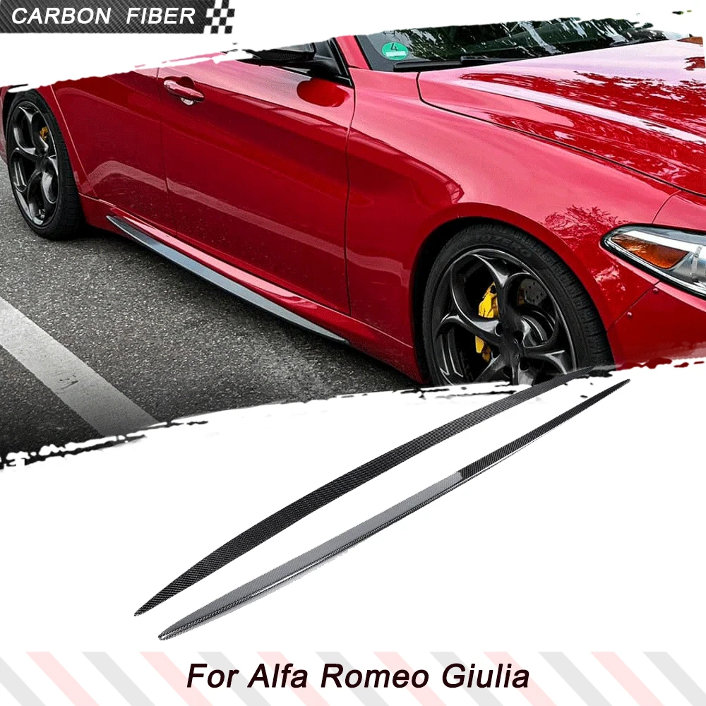 Carbon Fiber/ FRP Car Side Skirts Extension Lips for Alfa Romeo Giulia Base Sedan Sport 2015-2022 Add ON Style Racing Body Kits