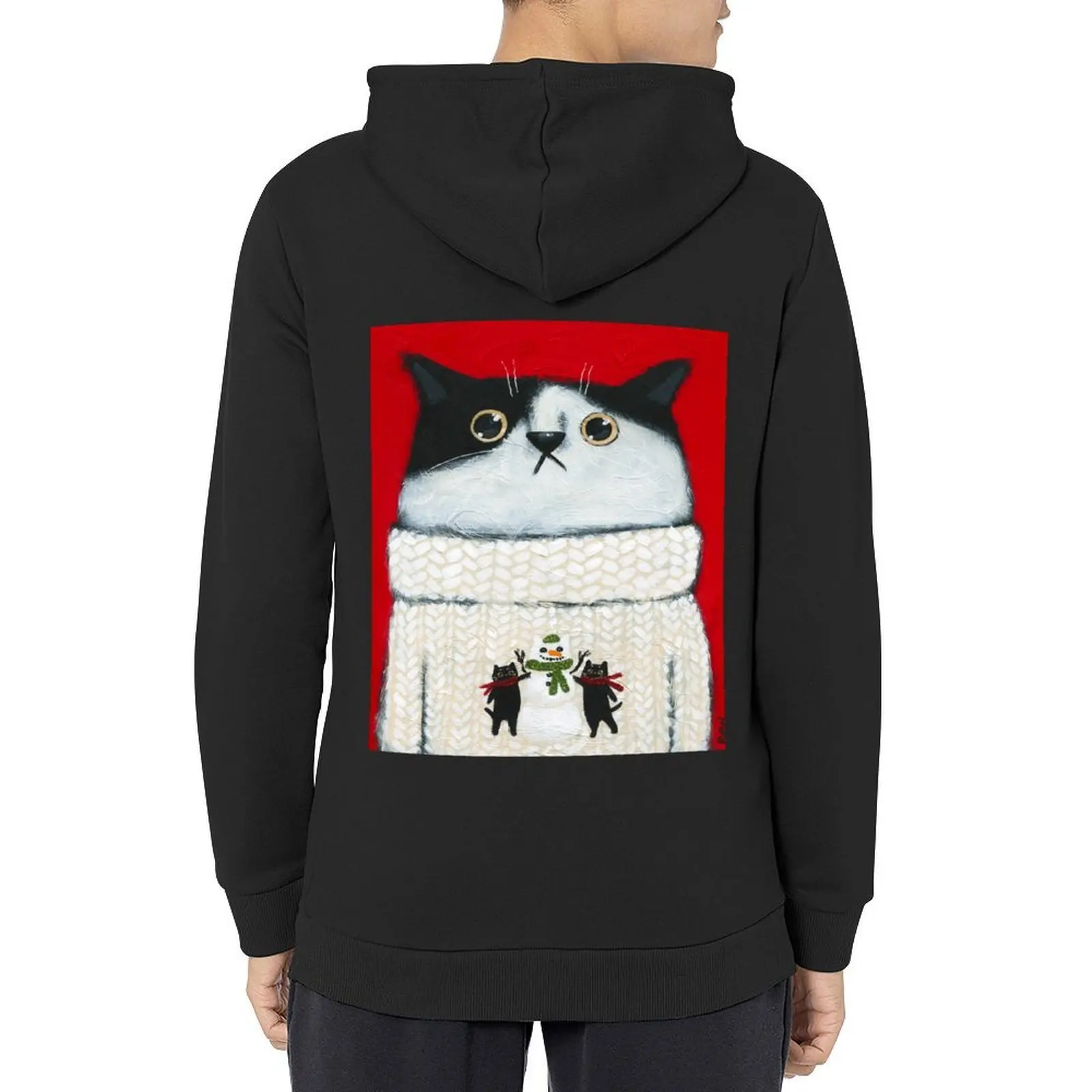 

Snowcat Sweater Kitty Hoodie male clothes men's autumn clothes fashion men anime clothing tracksuit