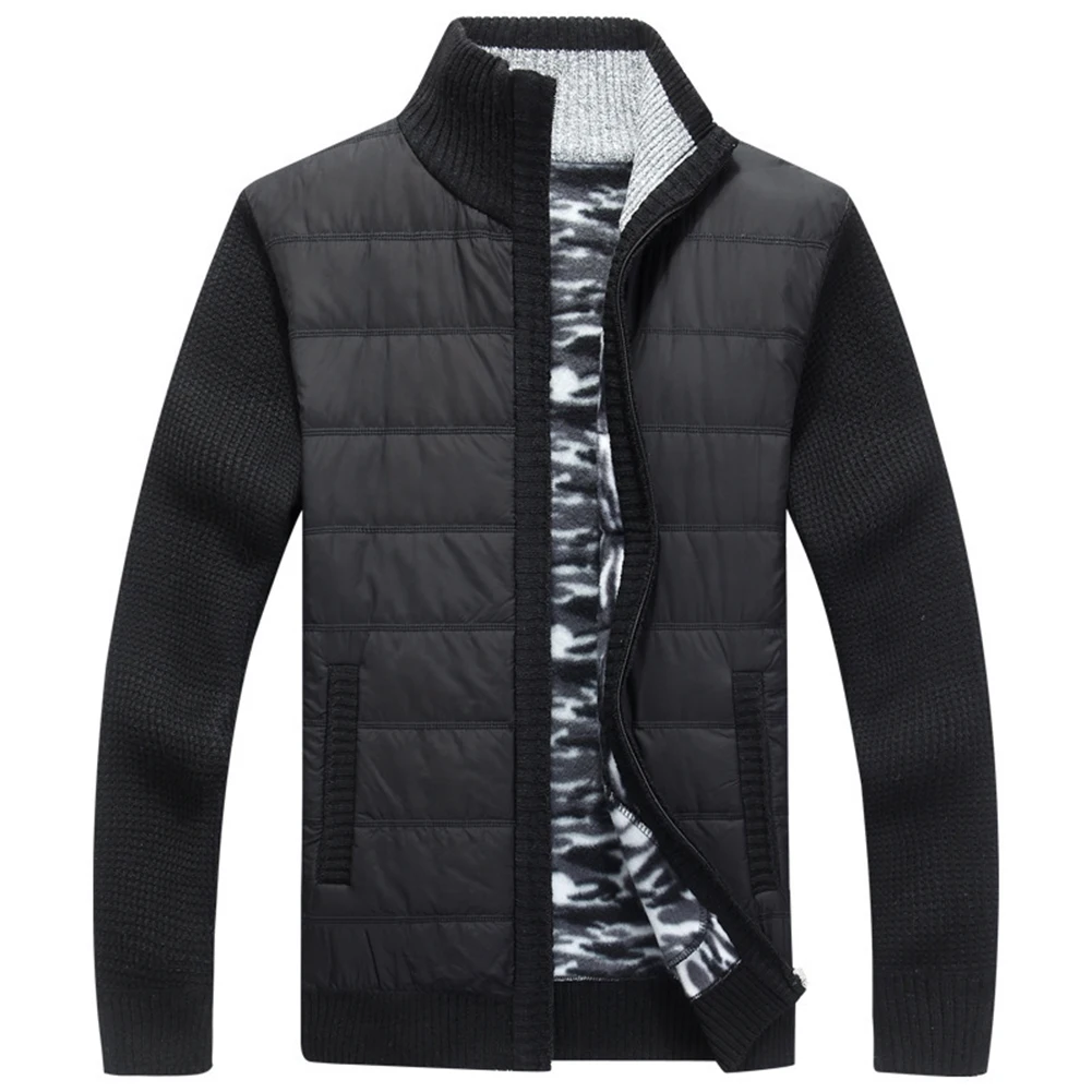 Trui Heren Jas Rits Up 1 St Herfst Vest Bont Gevoerd Hoge Hals Jack Lange Mouw Split Sweatshirt Gloednieuw