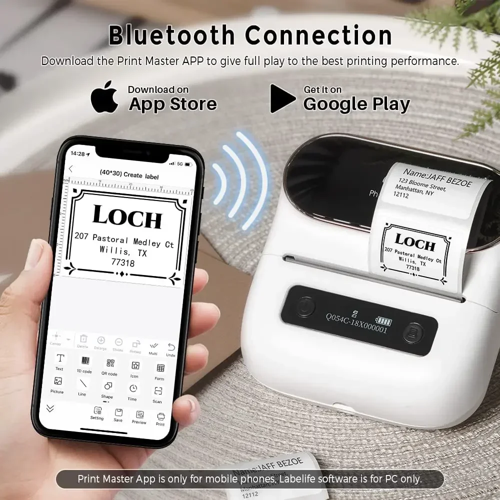 Phomemo M220 Receipt Wireless Connection 80Mm Mobile Handheld Mini Bar Code Small BT Printer Thermal Small Label Printer