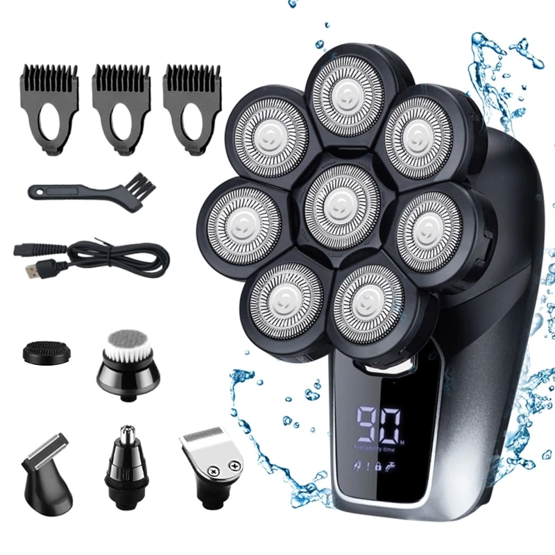 Multifunctional 6 in 1 Electric for Razor for Head Shavers LED Display Shavers f