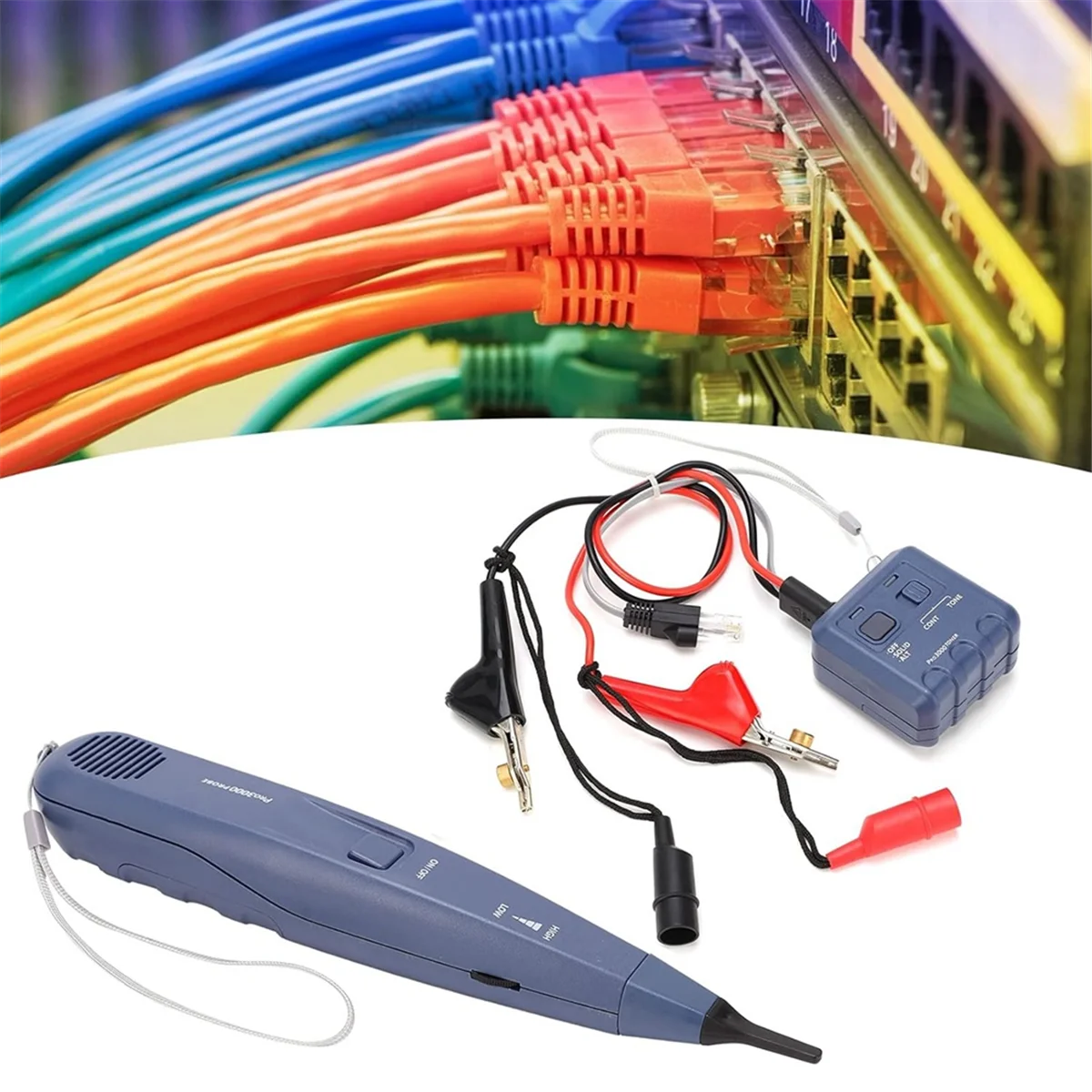 DLOU Pro3000 Tone Generator and Probe Kit, SmartTone Technology, Handheld Telephone Line Circuit Finder