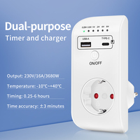 Smart Timing Socket Controller Automatic Power-off Programmable Countdown Timer Switch 230V Charger With USB Type-C