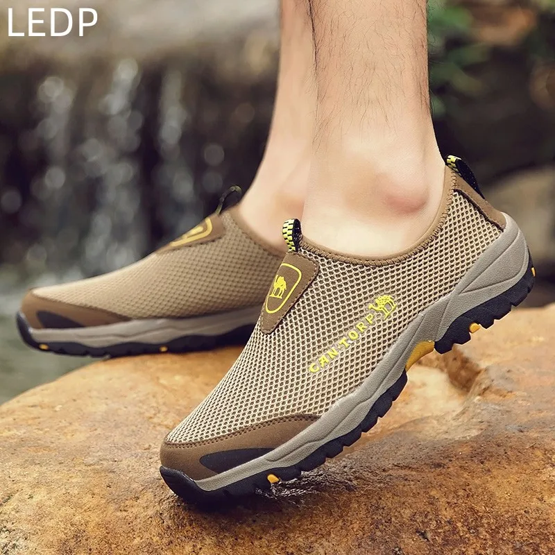 Men's Casual Shoes Wear-resistant Non-slip Fashion Breathable Round Toe Comfortable Outdoor Thick-soled Sports Shoes Large Size