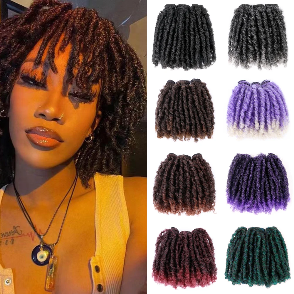 

Belle Show Short Afro Twist Double Weft Hair Weaving 6 Inch 4Pcs/Lot Dreadlocks Hair Weave Bundles Extensions