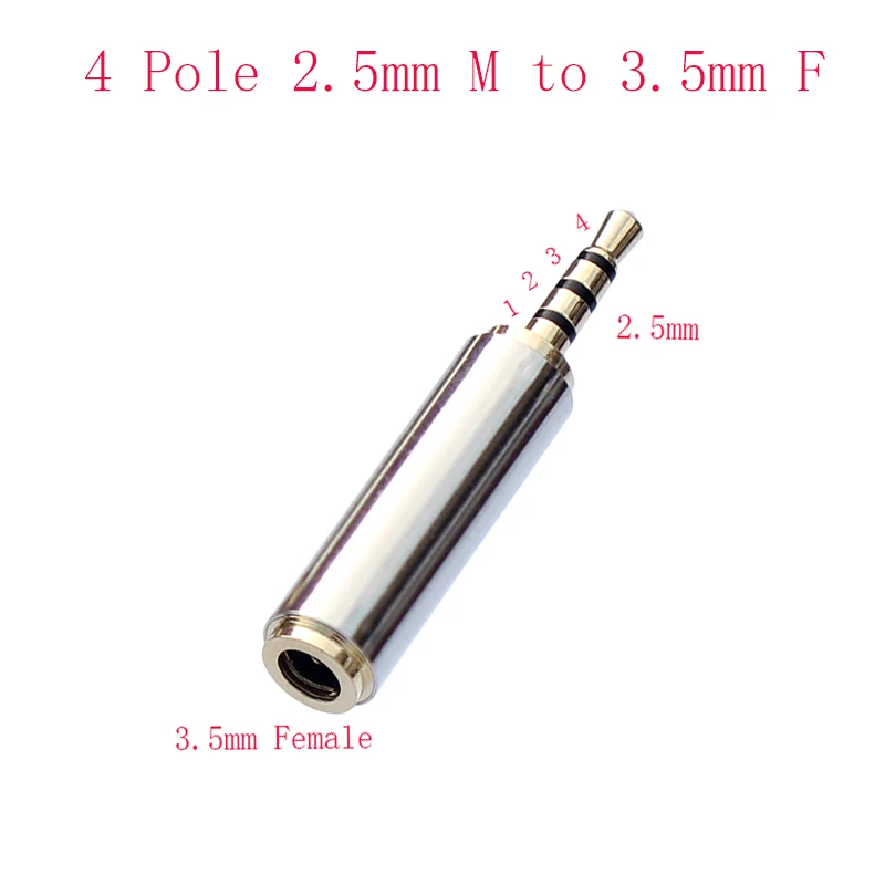 4極ステレオ2.5ミリメートルオス2.5ミリメートルメスジャック90直角男性女性オーディオアダプターケーブル