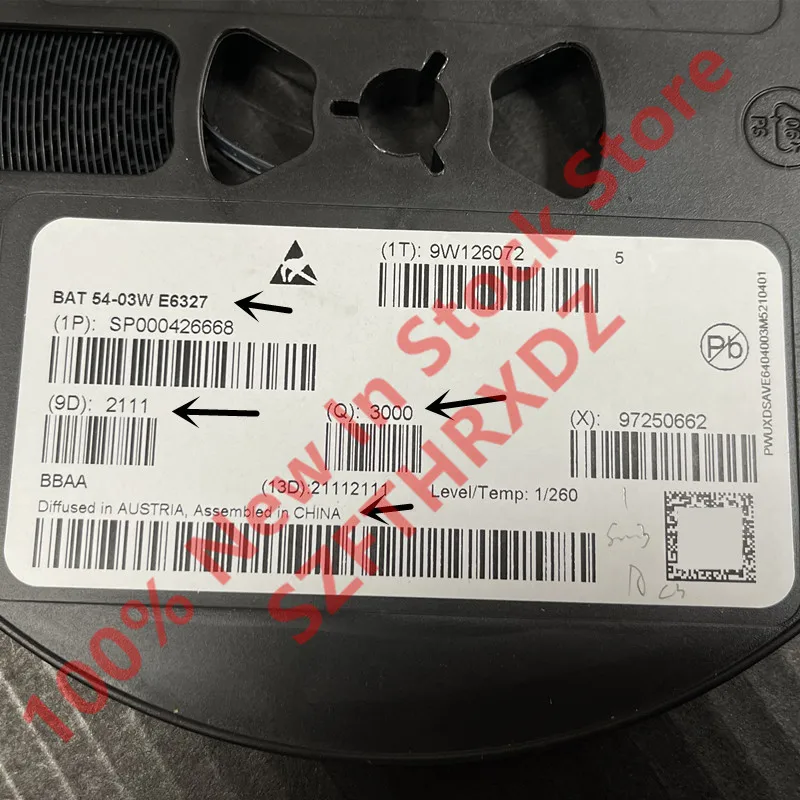 100% NEW ORIGINAL BAT5403WE6327HTSA1 SOD323-2 Marking:5 SOD-323-2 BAT 54-03W E6327 Diode Schottky Si 0.2A Automotive