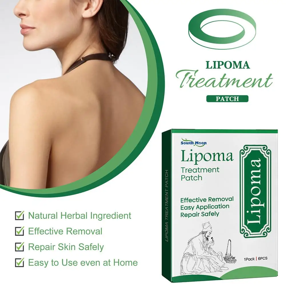 Anti-Inchaço Lipoma Removal Patch, Orgânica Drenagem Linfática Detox, Tratamento Indolor Eficaz, Nódulos linfáticos da mama, 6pcs