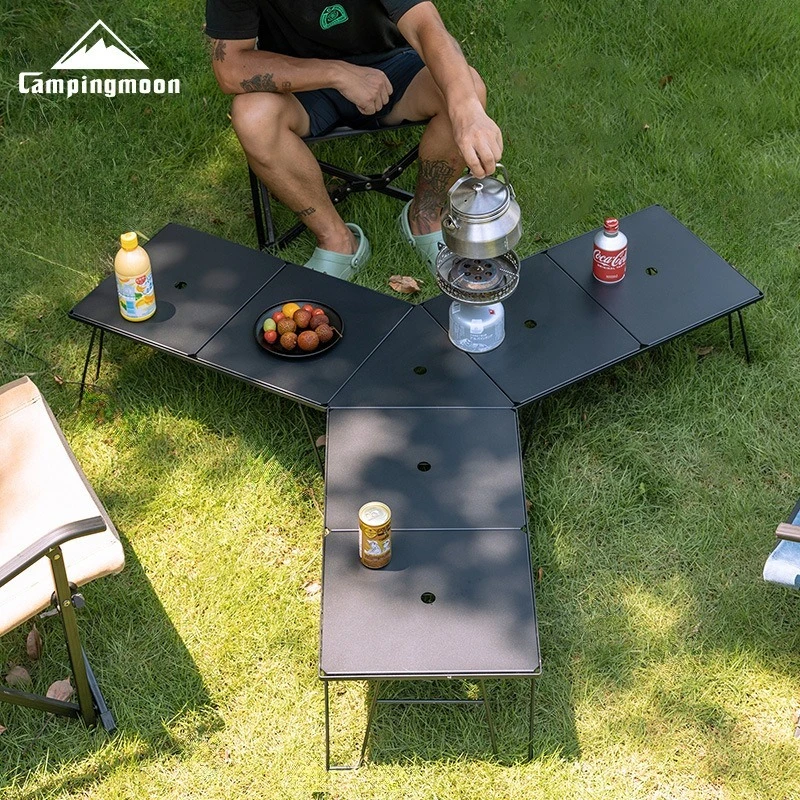 T-2357BK light mesh table aluminum alloy triangle board storage table board outdoor folding table expansion panel