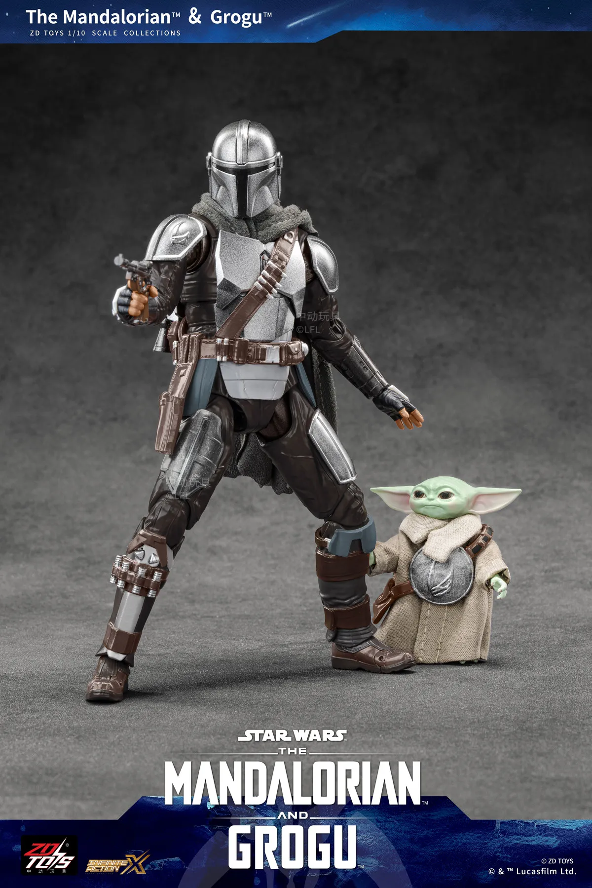 Star Wars Mandalorian and Grogu ZDTDS Din Djarin Darth Vader Storm Trooper Luke Skywalker Action Figure Joint Movable Toy Model view 3