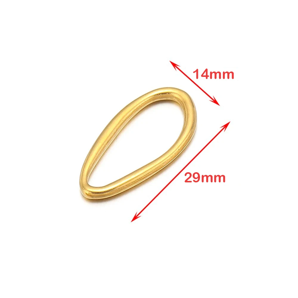 5pcs Fashion Stainless Steel Irregular Oval Charms for Necklace Connectors Earrings Making DIY Jewelry Accessories Supplies