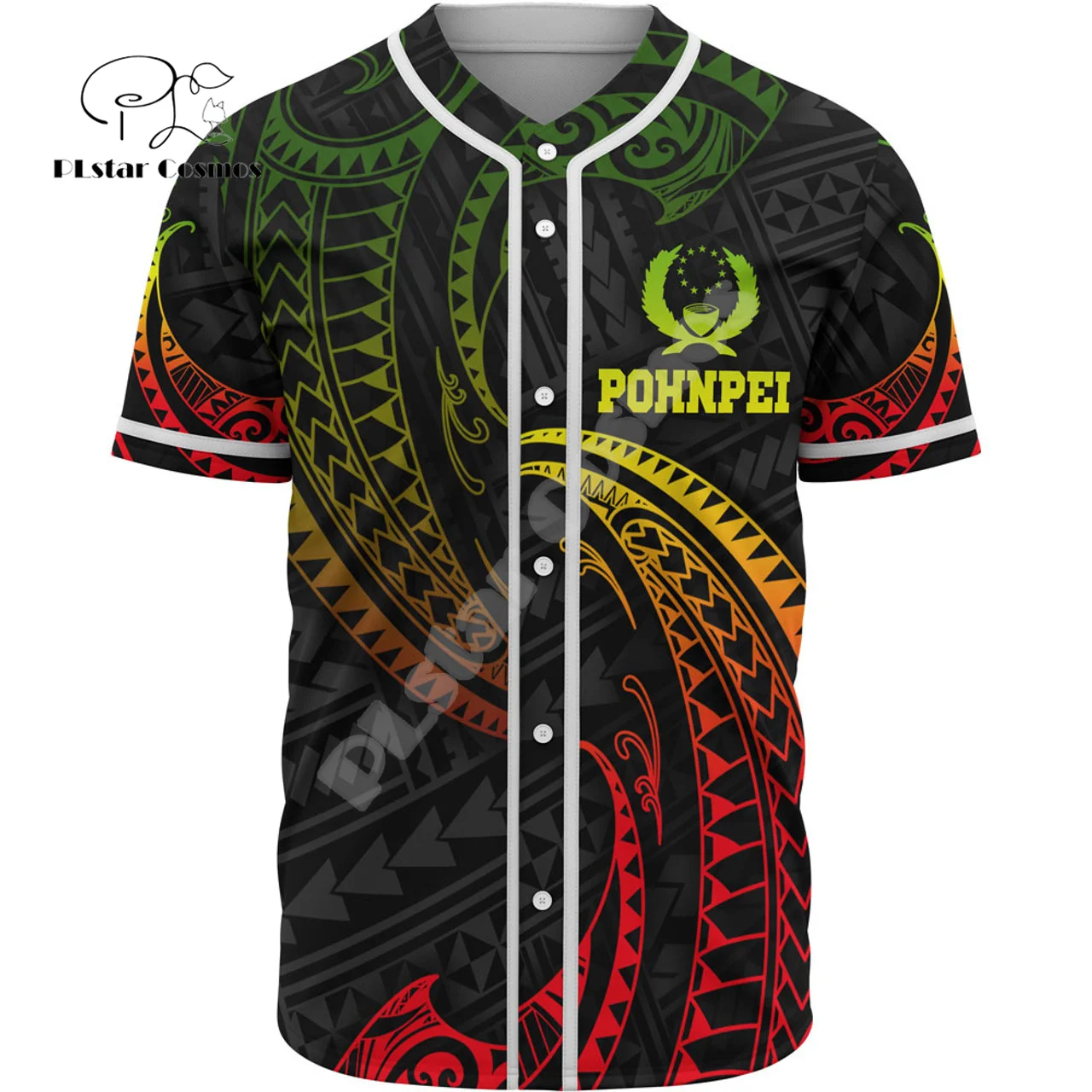 Polynesia Culture Island Country Pohnpei Tribal Colorful Turtle Tattoo 3DPrint Summer Baseball Shirts Jersey Short Sleeves XA2