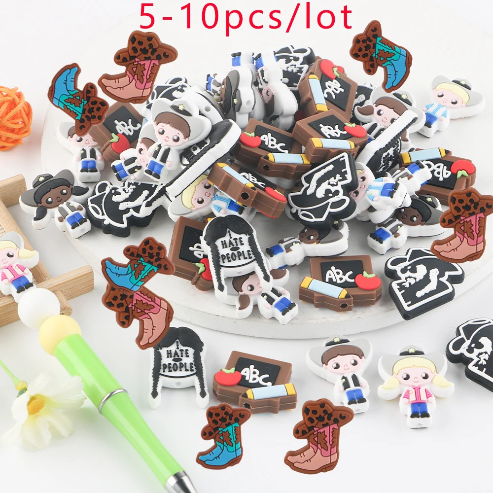 

5-10Pcs Silicone Beads Cartoon Silicone Focus Beads For Jewelry Making DIY Handmade Pacifier Chain Bracelet Necklace Accessories