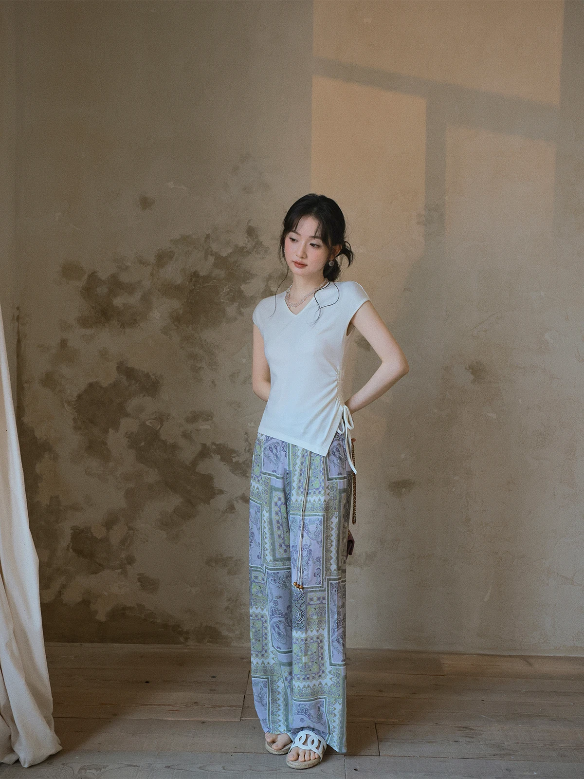 

Повседневные брюки Miss Squirrel, свободные, воздушные, прямого кроя, женские летние свободные брюки, скрывающие бедра, для поездок на работу, ort Sve V...