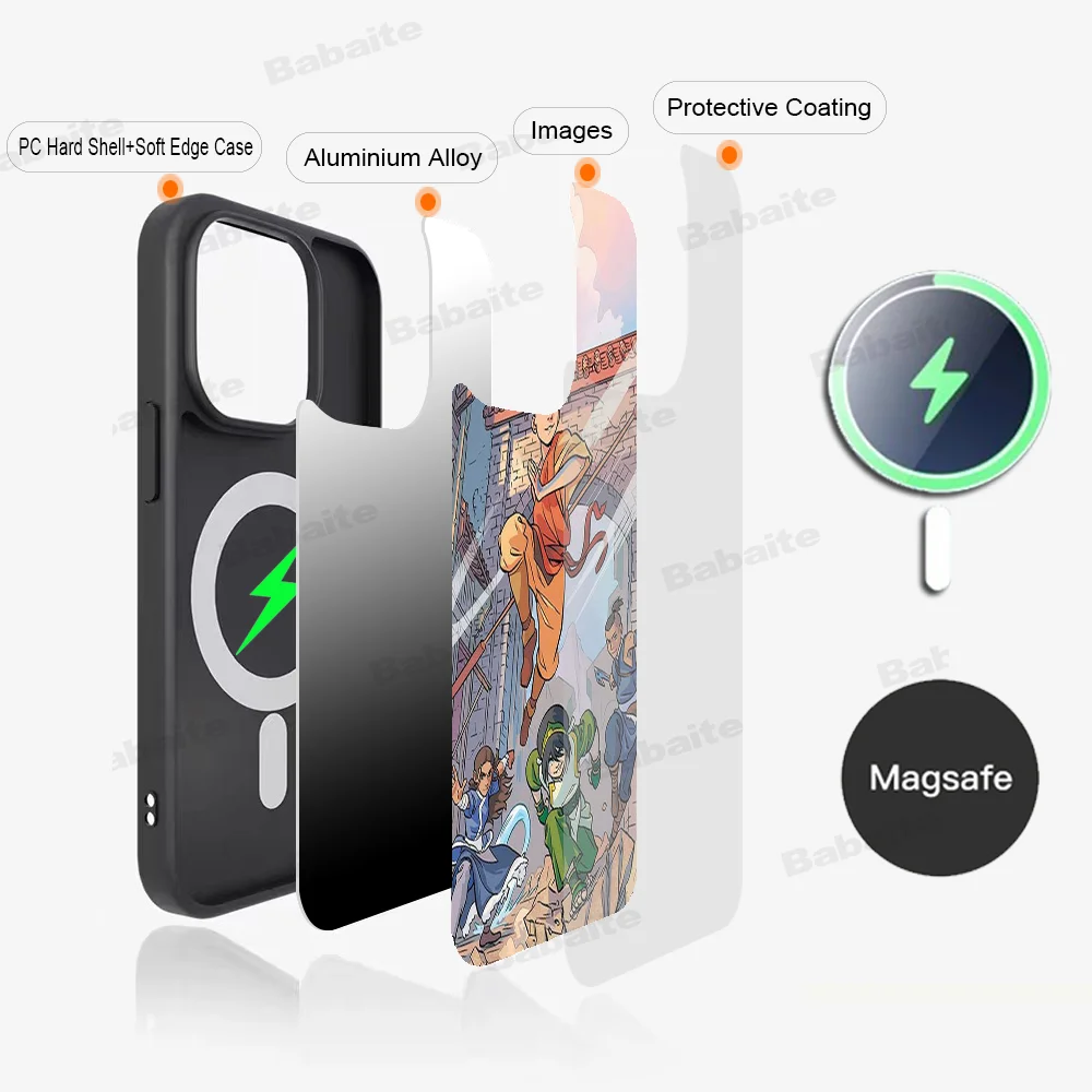 Anime A-avatar Airbenders Phone Case Magnetic Case For IPhone 16 14 13 12 11 15 Pro Max Plus For Magsafe Wireless Charge Cover