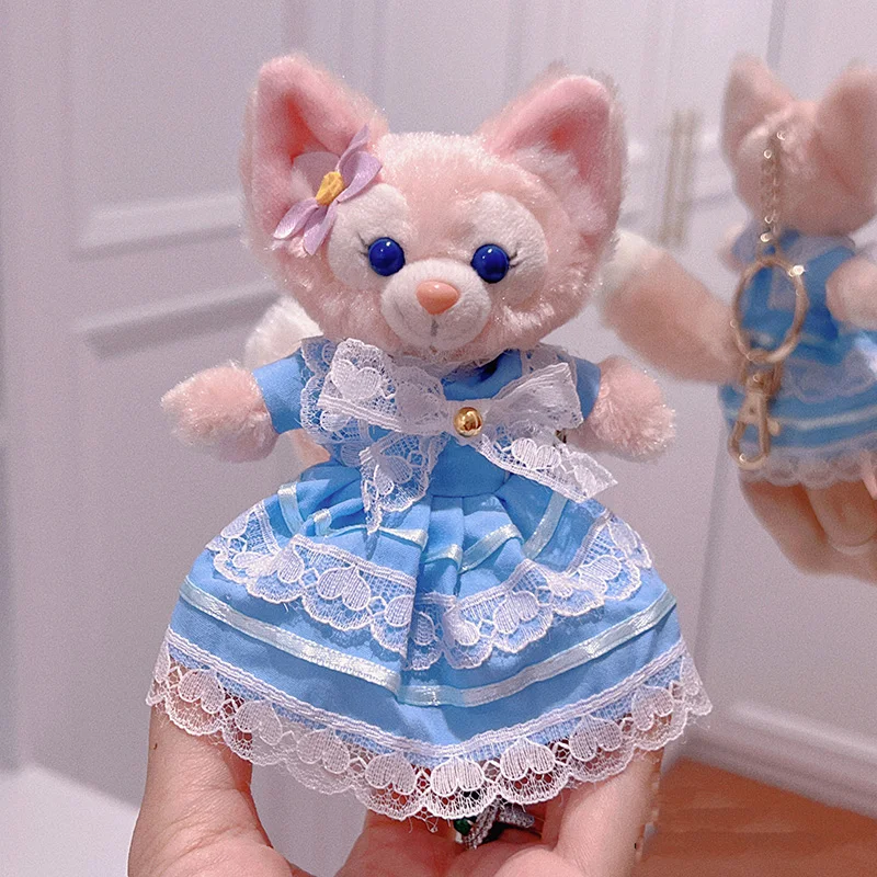 Disney LinaBell Keychain Doll Skirt Plush Toy Bookbag Backpack Cute Pendant Christmas Halloween Gift Pink Plush Fox