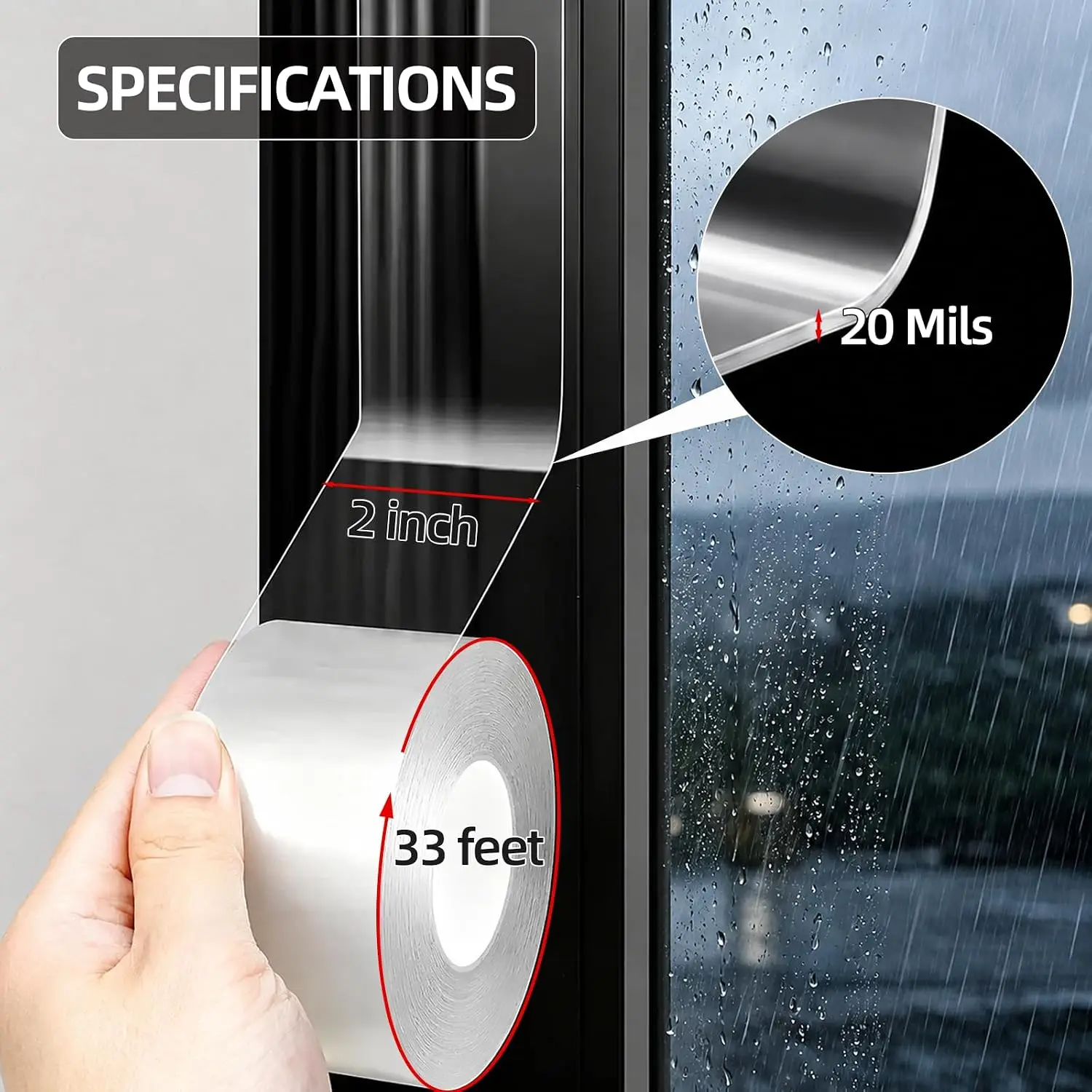 Window weather resistant sealing tape，window gap filling material，air barrier，household，door dust and noise reduction，no residue