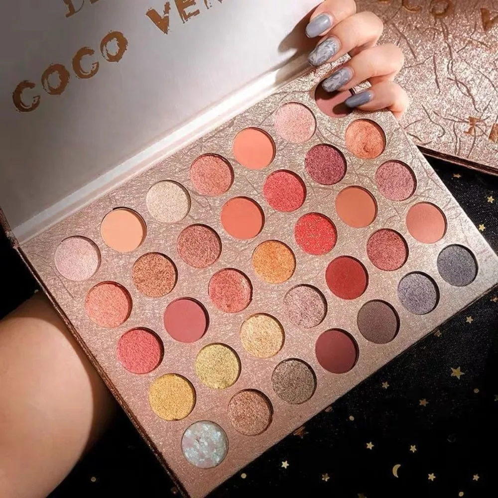 

Portable 35 Colors Makeup Palette Matte Long Lasting Shiny Crystal Eyeshadow Shimmer Brightening Effect Eye Pigment Everyday Use