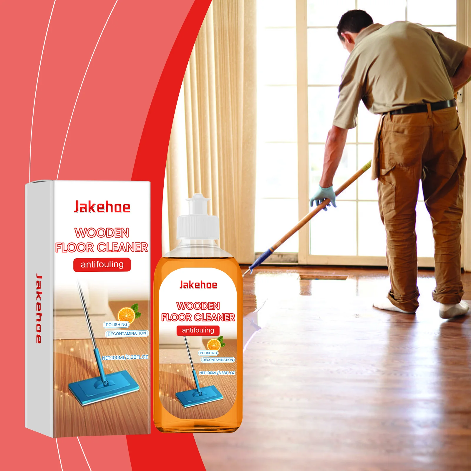 Jakehoe Powerful Floor Polish Agent Dirt Remove Decontamination Renovating Brighten Multipurpose Safe Non Toxic Quick Drying
