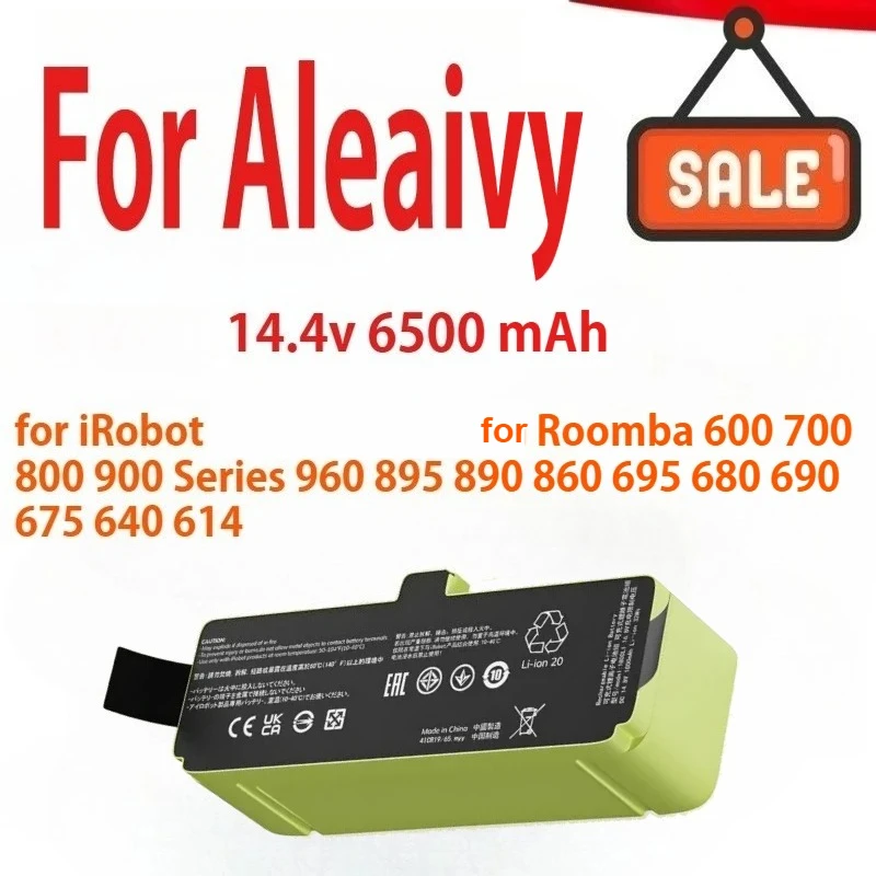 

High-Capacity 6500mAh Battery for iRobot for Roomba 600 700 800 900 Series 960 895 890 860 695 680 690 675 640 614