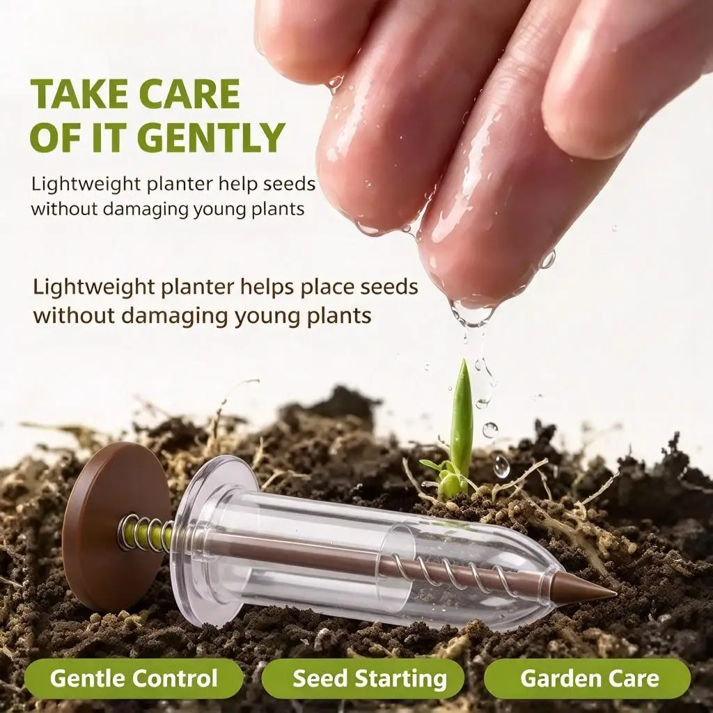 1PC Handheld Syringe Seed Planter Mini Manual Precision Seed Dispenser Portable Garden Seeding Tool for Vegetable Flower Pot