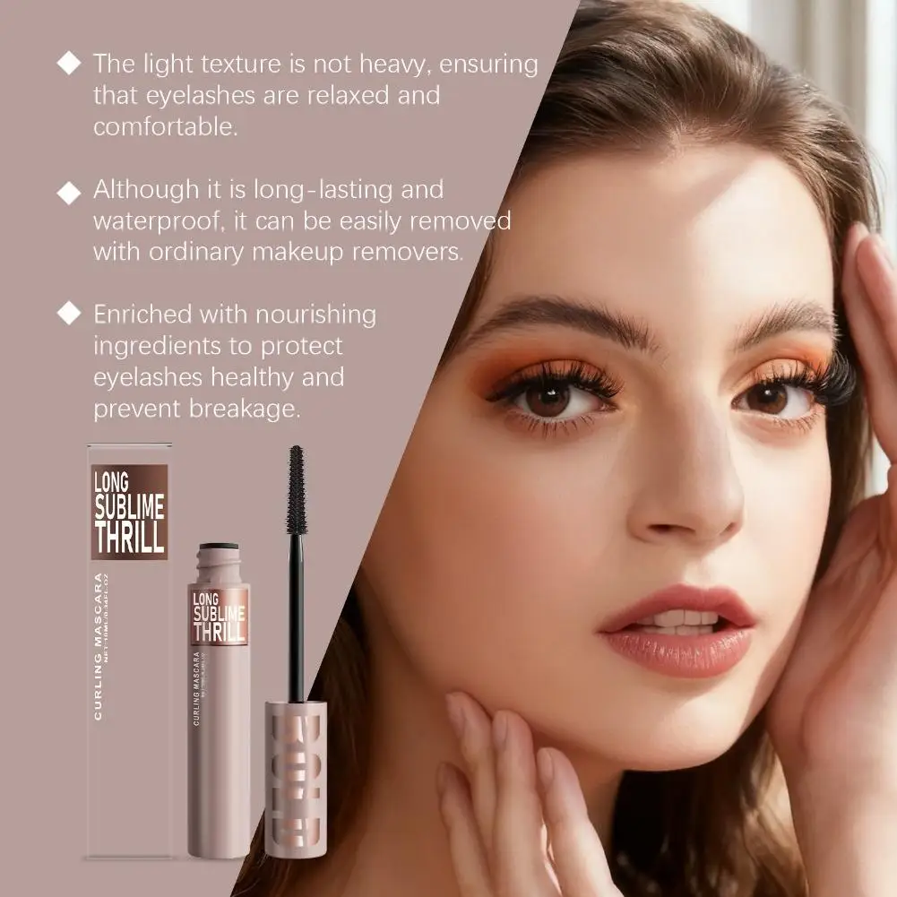 10ml Waterproof Curling Mascara Slim Curly Eye Black Thick Long-lasting Non Smudging Eye Black Natural Makeup Look Eye Black