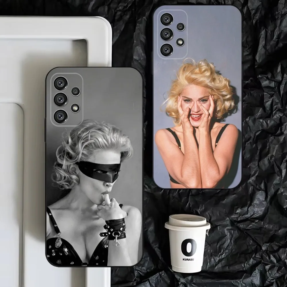 

1980s M-Madonna-S Phone Case For Samsung S25,S24,S23,S22,S21,S20,S10,Ultra,Plus,Lite,FE,Soft Silicone Black Cover