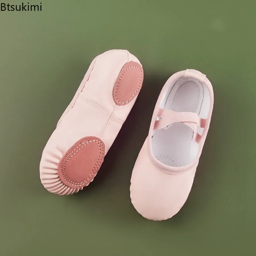 PU Leather Ballet Slippers for Women, Professional Dancers for Girls, Children's and Children's Soft-soled  Dance Practice Shoes