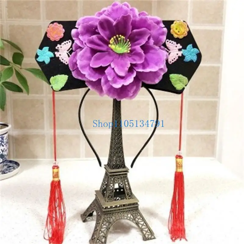 

98km Chinese Princesses Headband Chinese Flower Cosplay for Historical Reenactment