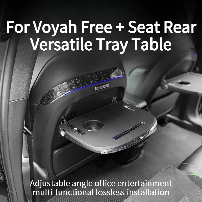 

For Voyah Free+ Car Seat Back Small Table Multifunctional Folding Table w/ Cup Holder Computer Table Convenient Desk Accessories